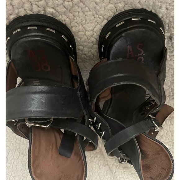 A.S.98 Strappy  sandals with Charms in Black Size 37/7 - Picture 8 of 10